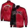 Men's Starter Black/Red Miami Heat Fast Break Satin Full-Snap Jacket -Philadelphia Eaglest shop 6218480