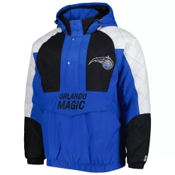 Men's Starter Royal Orlando Magic Body Check Raglan Hoodie Half-Zip Jacket -Philadelphia Eaglest shop 6219042 ALT2