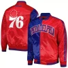 Men's Starter Royal/Red Philadelphia 76ers Fast Break Satin Full-Snap Jacket -Philadelphia Eaglest shop 6220725